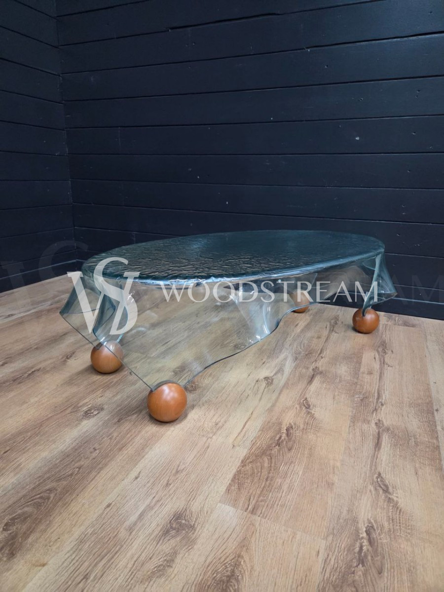 Стол со стеклянной столешницей винтажный