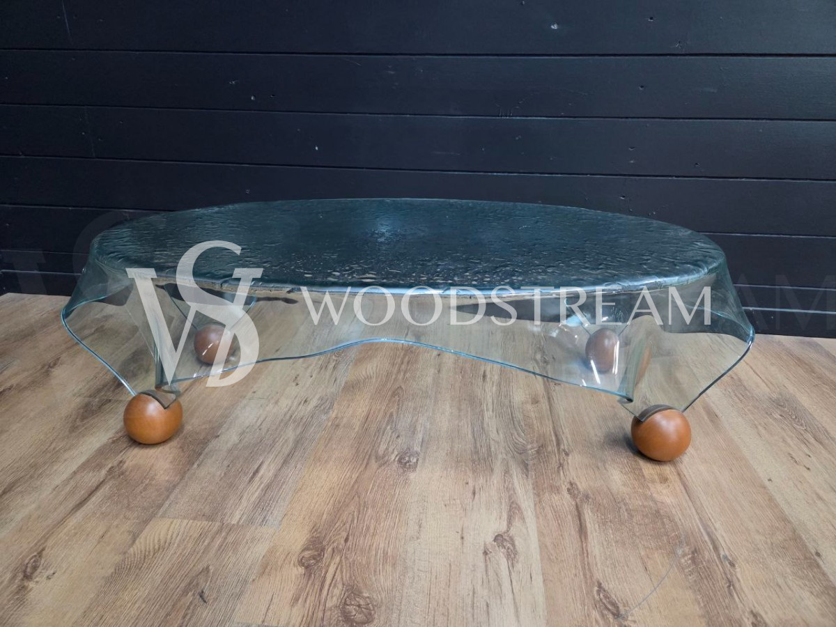 Стол со стеклянной столешницей винтажный