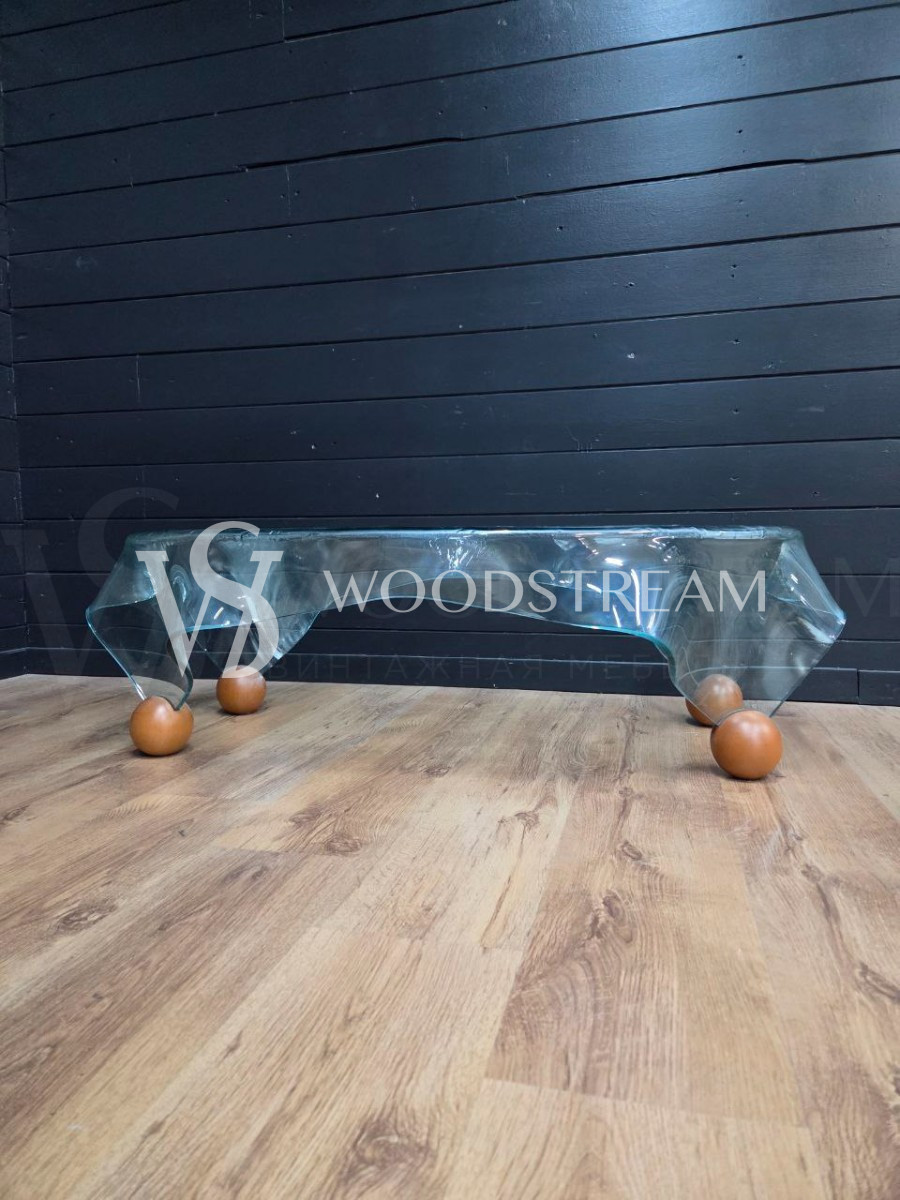 Стол со стеклянной столешницей винтажный