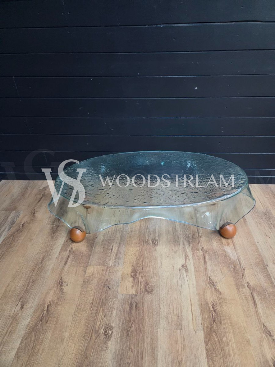 Стол со стеклянной столешницей винтажный