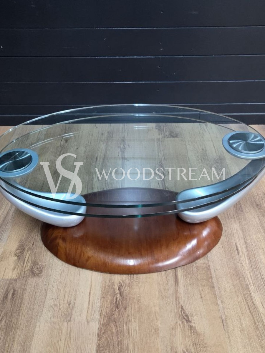 Стол со стеклянной столешницей винтажный