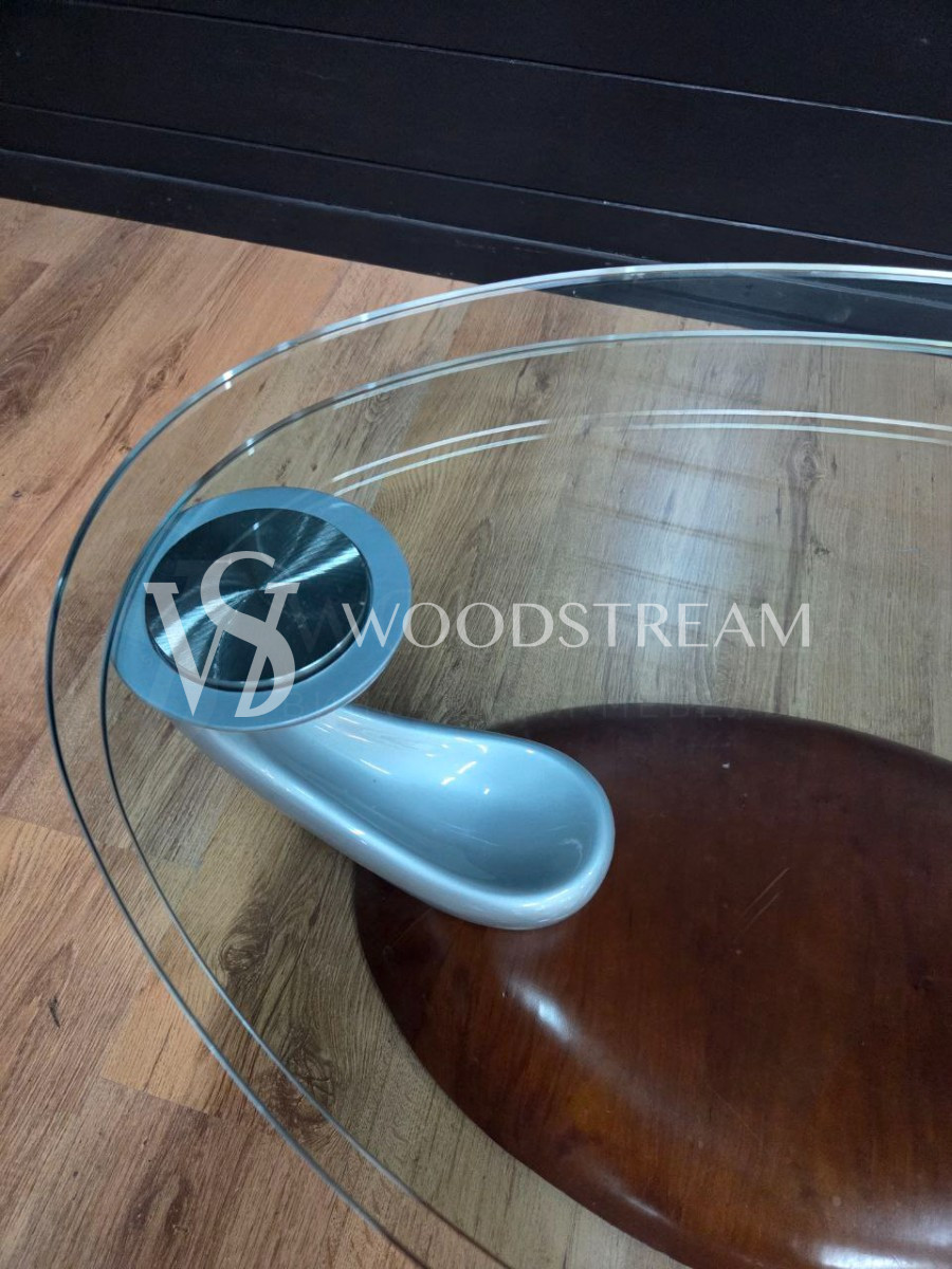 Стол со стеклянной столешницей винтажный