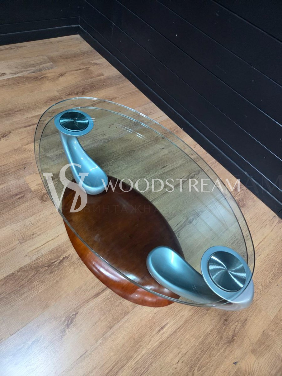 Стол со стеклянной столешницей винтажный