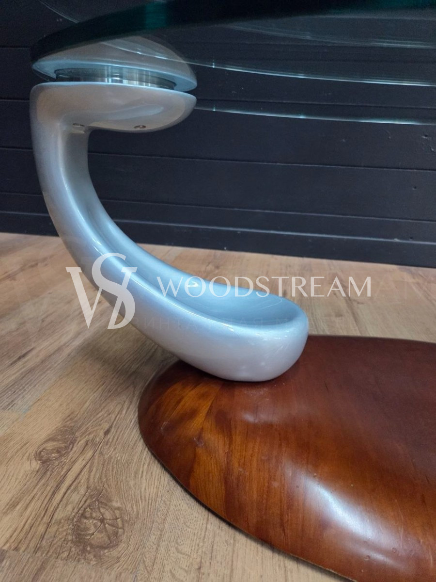 Стол со стеклянной столешницей винтажный