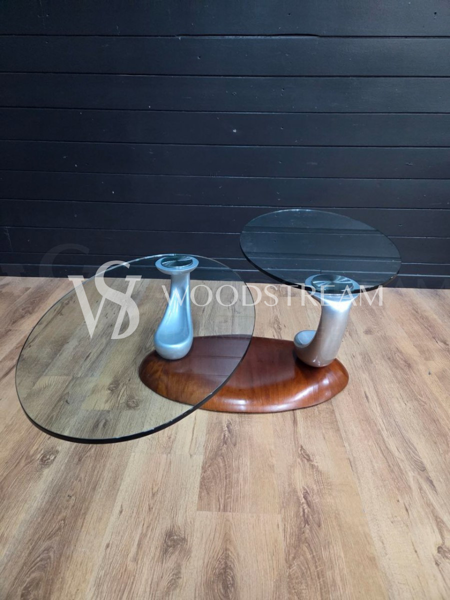 Стол со стеклянной столешницей винтажный