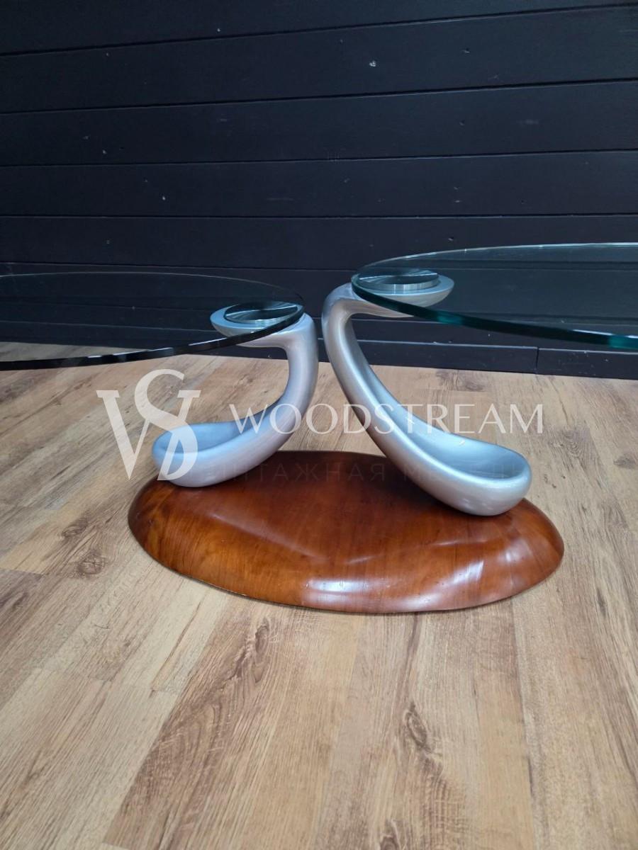 Стол со стеклянной столешницей винтажный