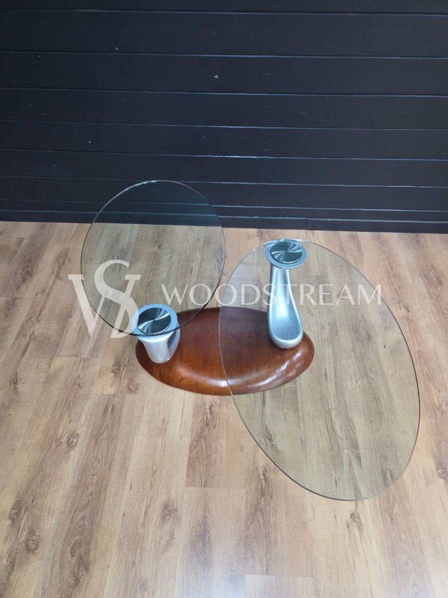 Стол со стеклянной столешницей винтажный