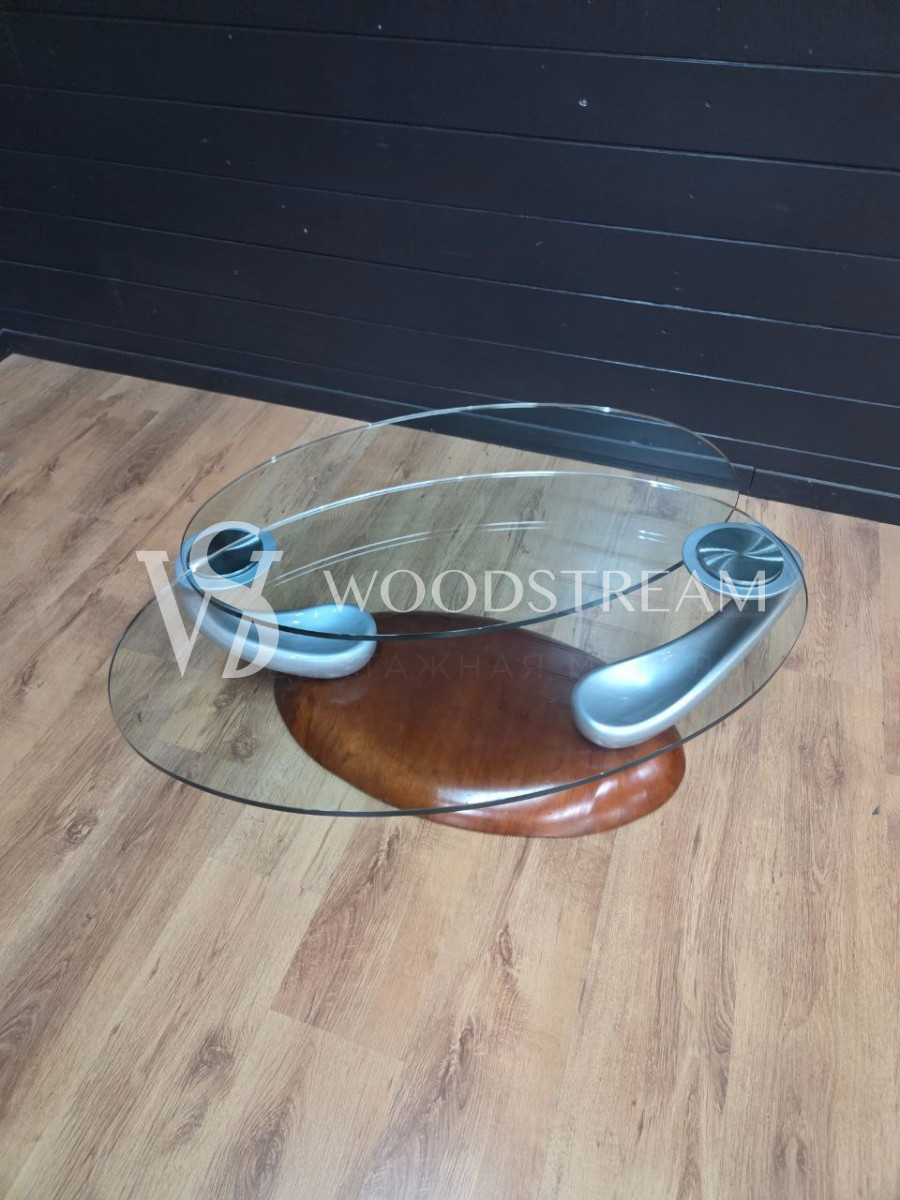 Стол со стеклянной столешницей винтажный