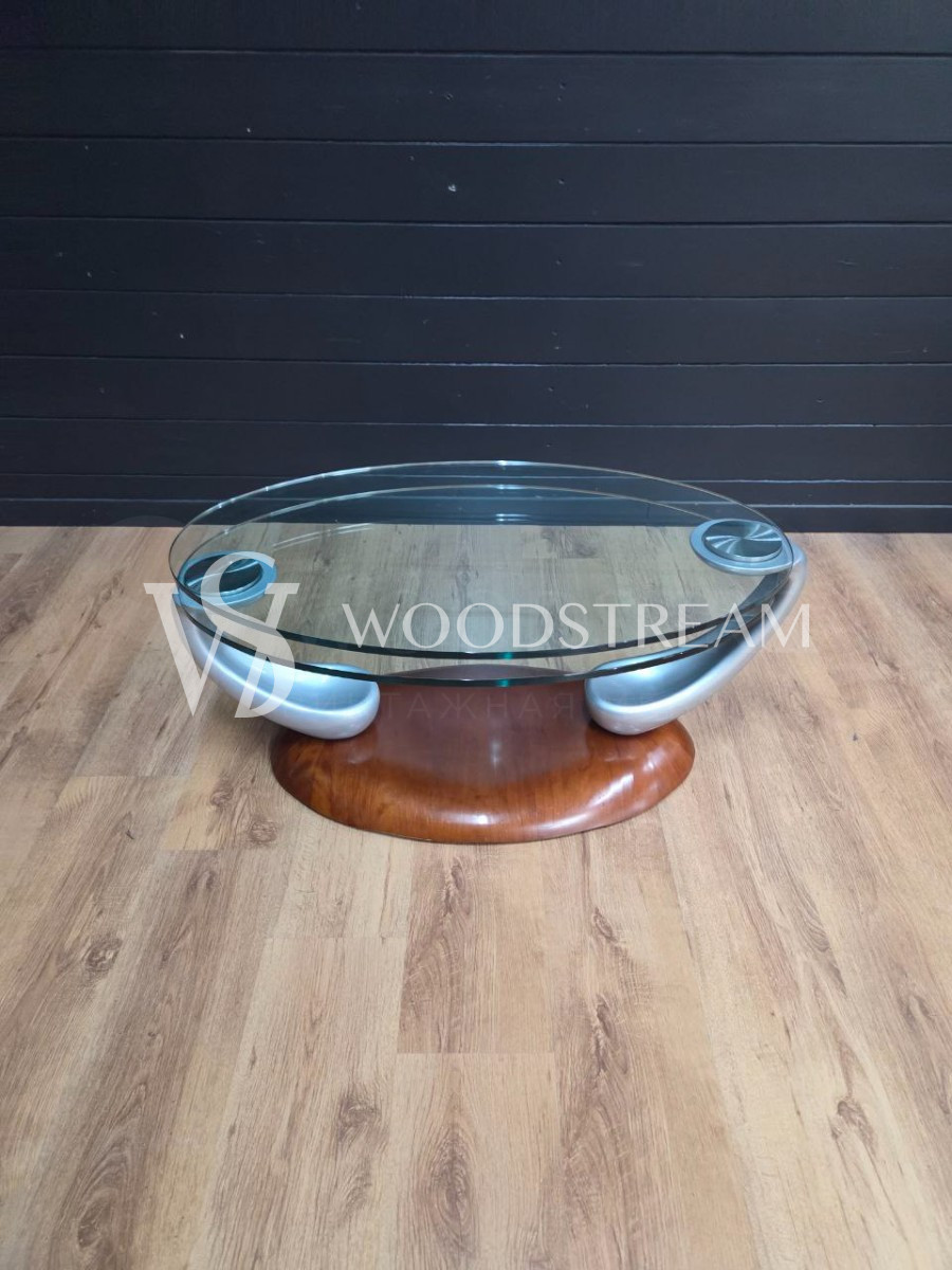 Стол со стеклянной столешницей винтажный