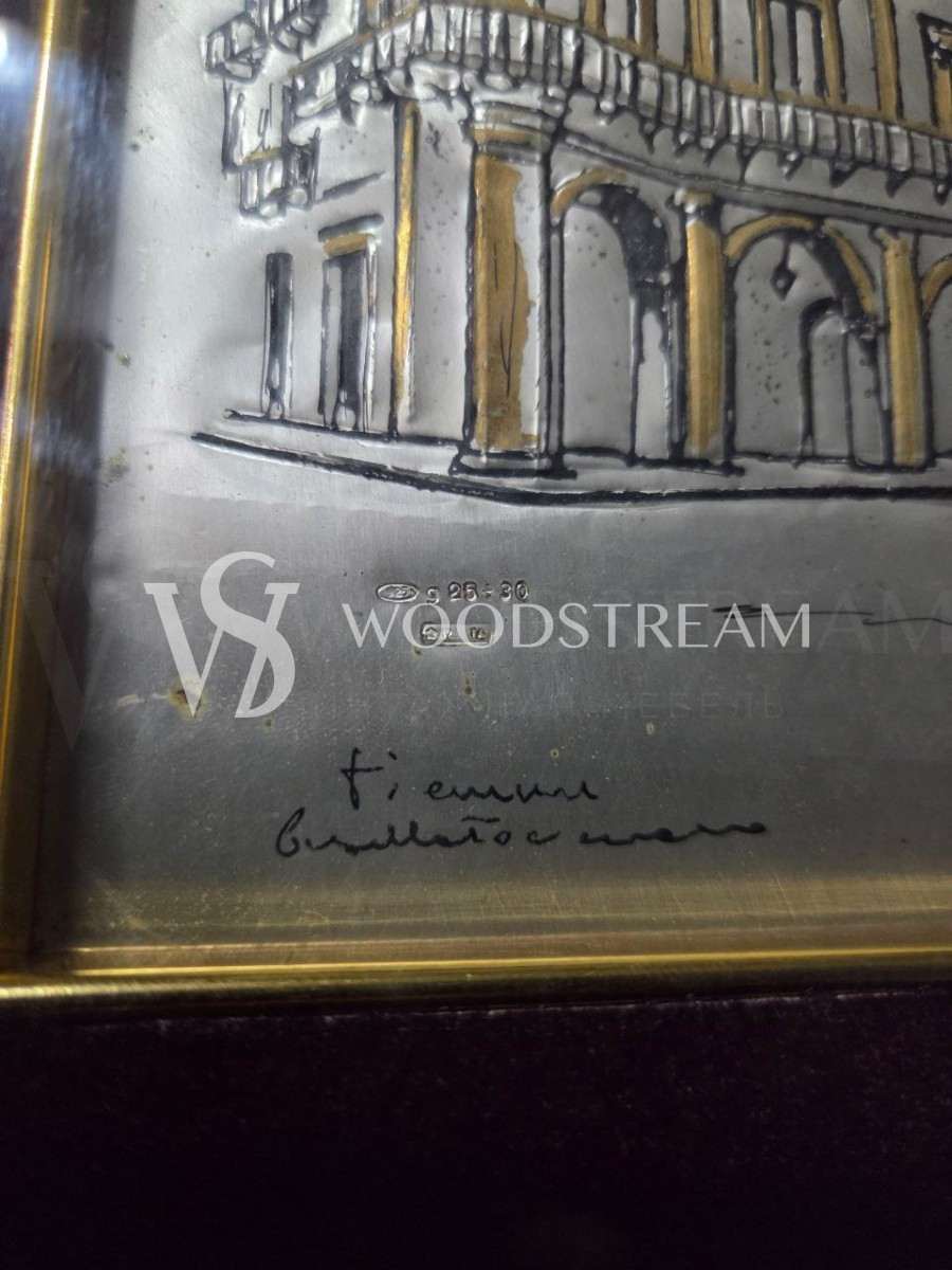 Картина/Барельеф в раме винтажный