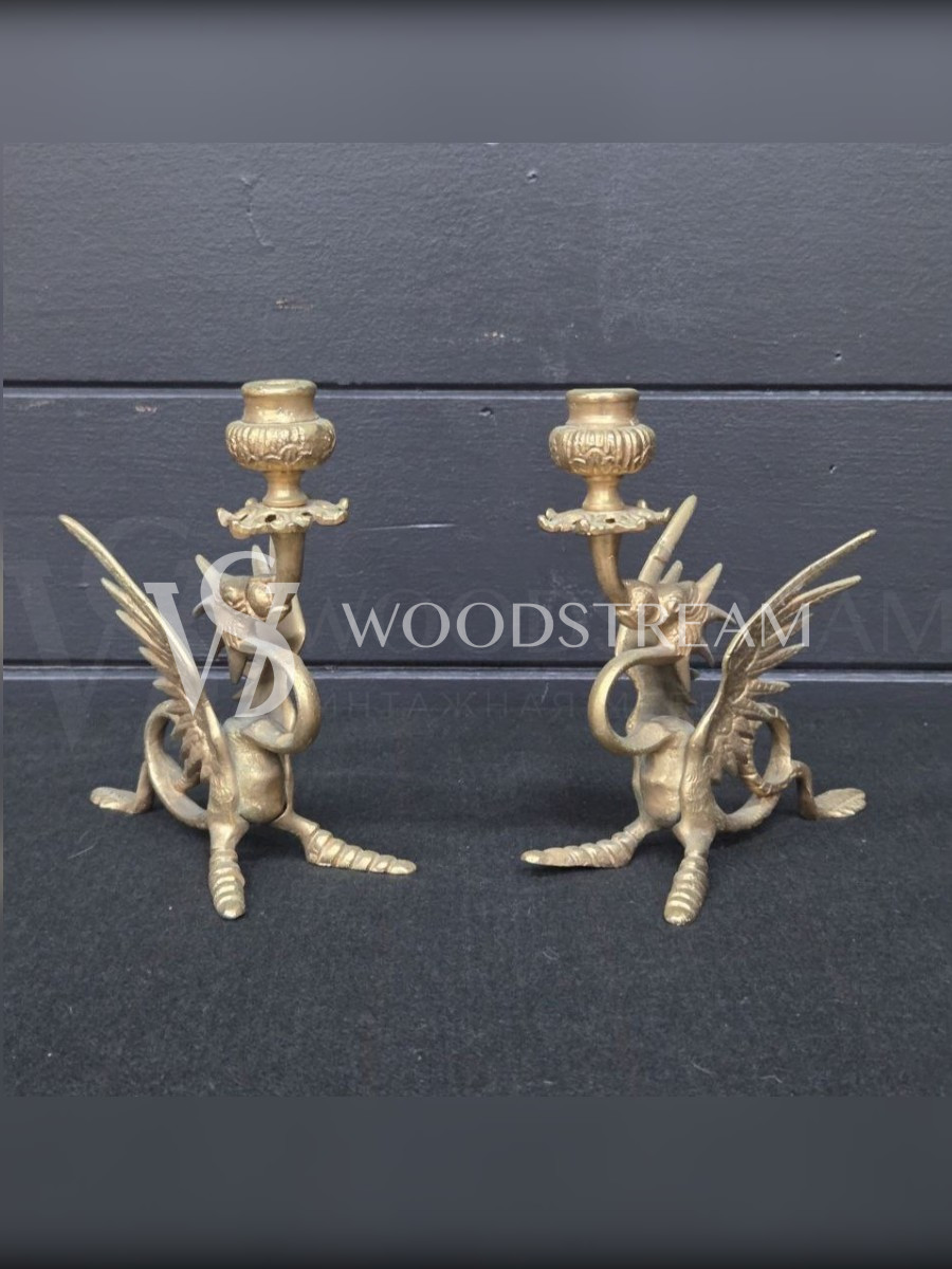 Подсвечник с драконами 2 штуки