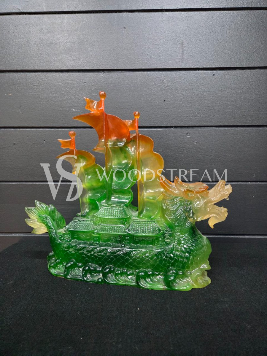 Скульптура/Корабль в восточном стиле с драконом