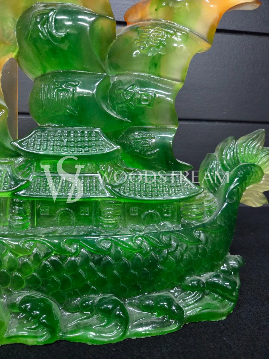 Скульптура/Корабль в восточном стиле с драконом