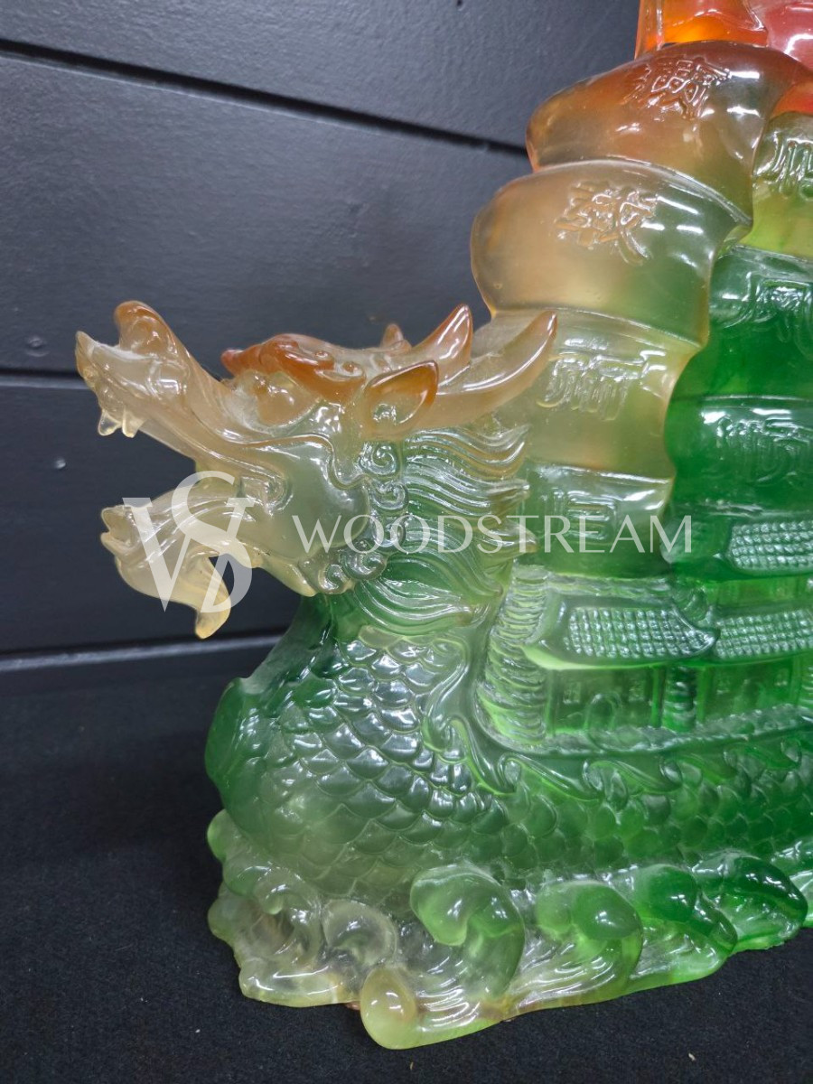 Скульптура/Корабль в восточном стиле с драконом