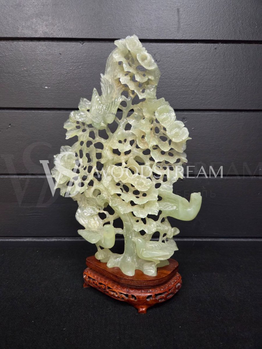 Декоративный элемент/Скульптура/Дерево с птицами в восточном стиле