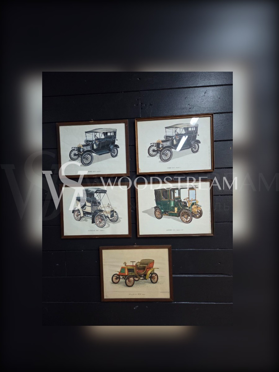 Комплект: Картина/Гравюра Автомобиль 5 штук