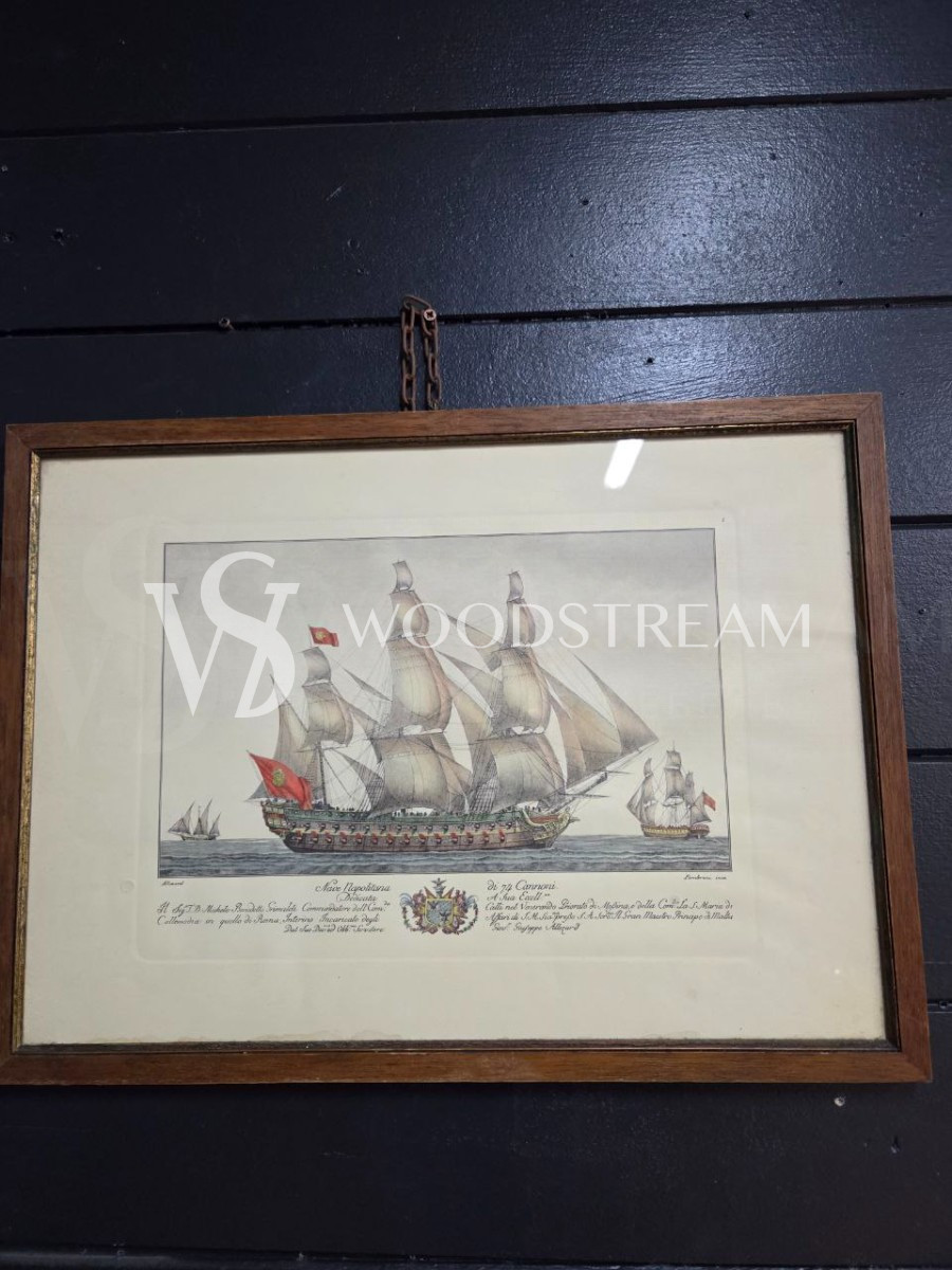 Картина/Гравюра винтажная 2 штуки Корабль