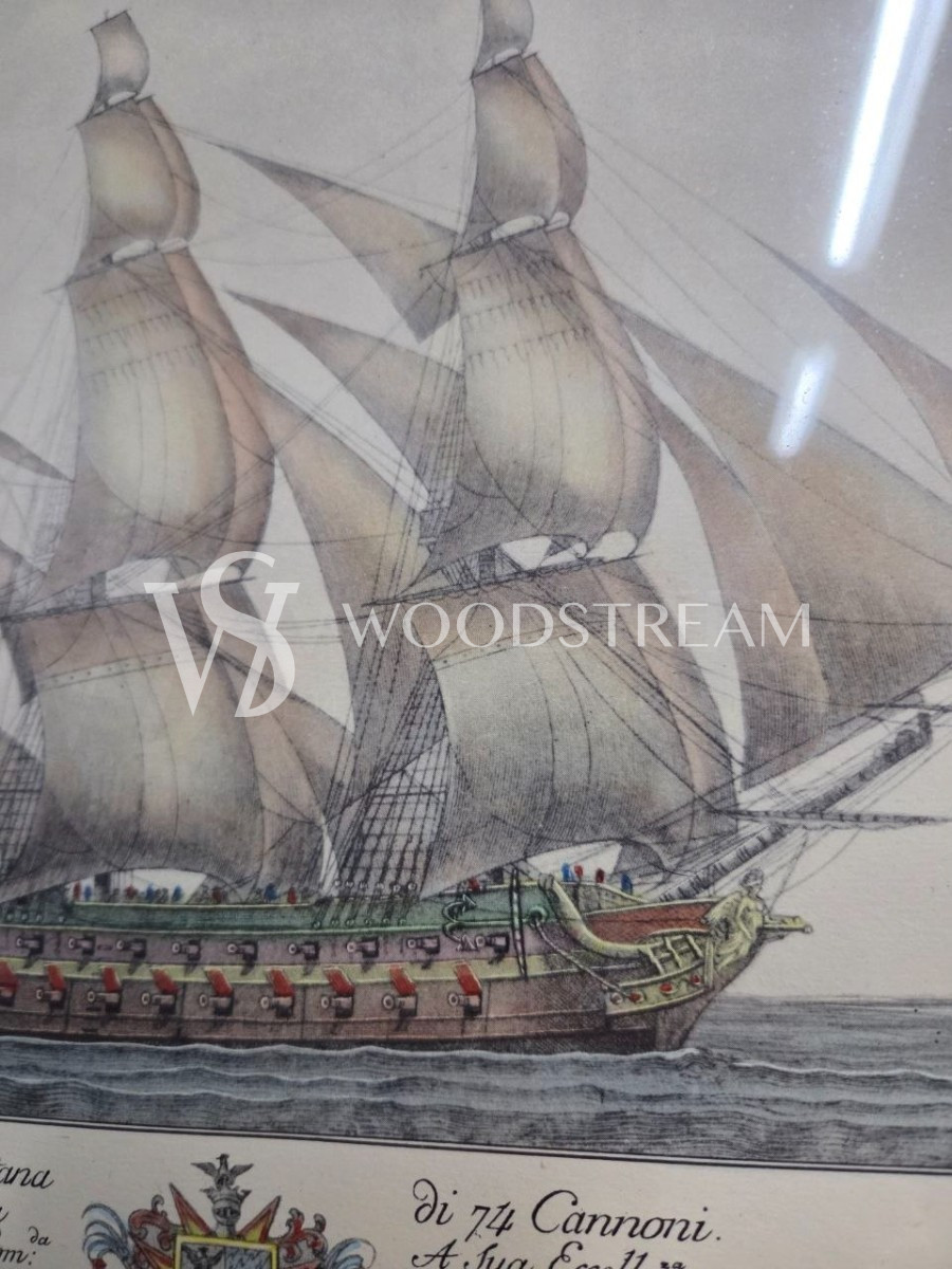 Картина/Гравюра винтажная 2 штуки Корабль