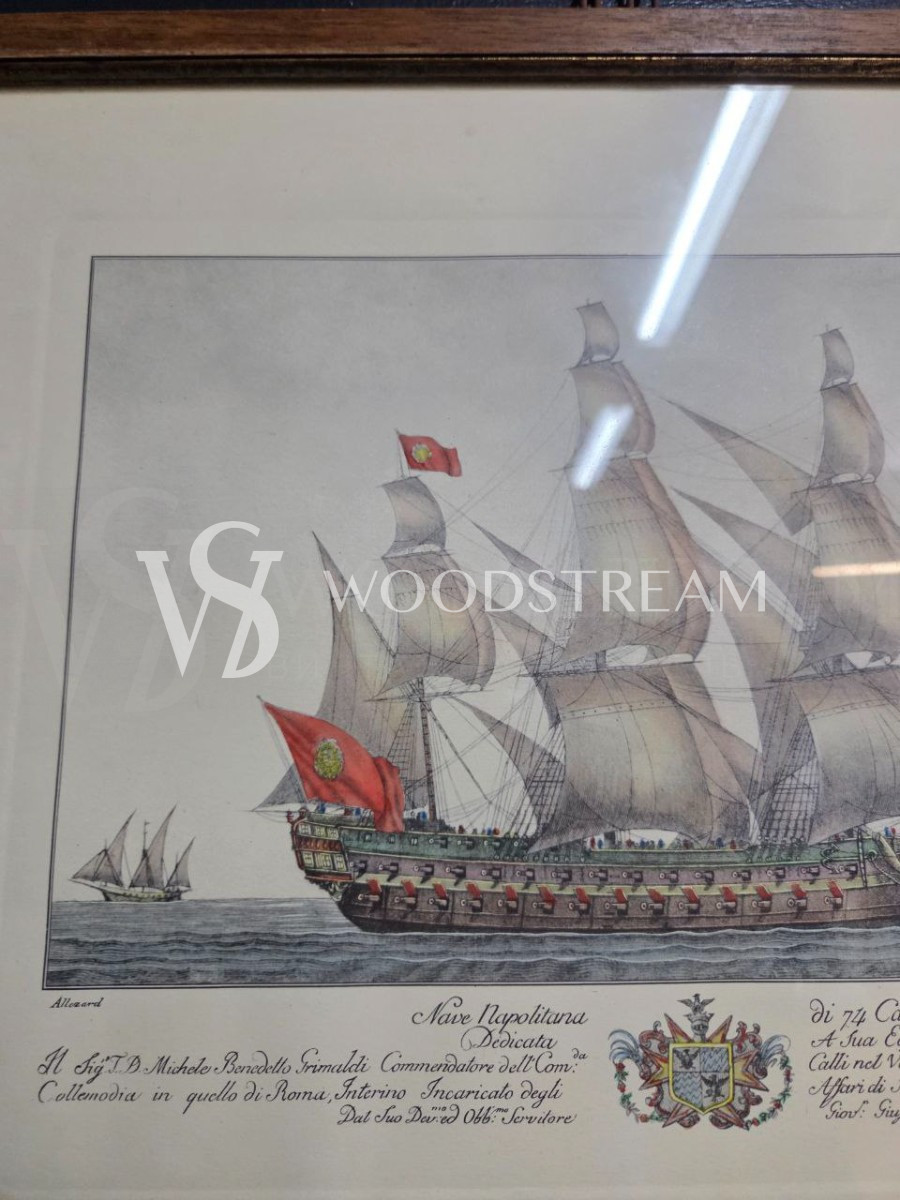 Картина/Гравюра винтажная 2 штуки Корабль