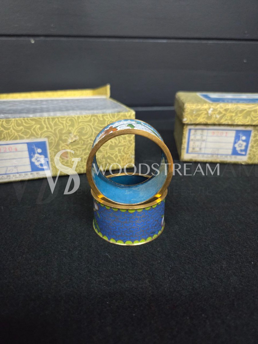 Набор: кольцо для салфетки 10 штук Клуазоне в оригинальной упаковке