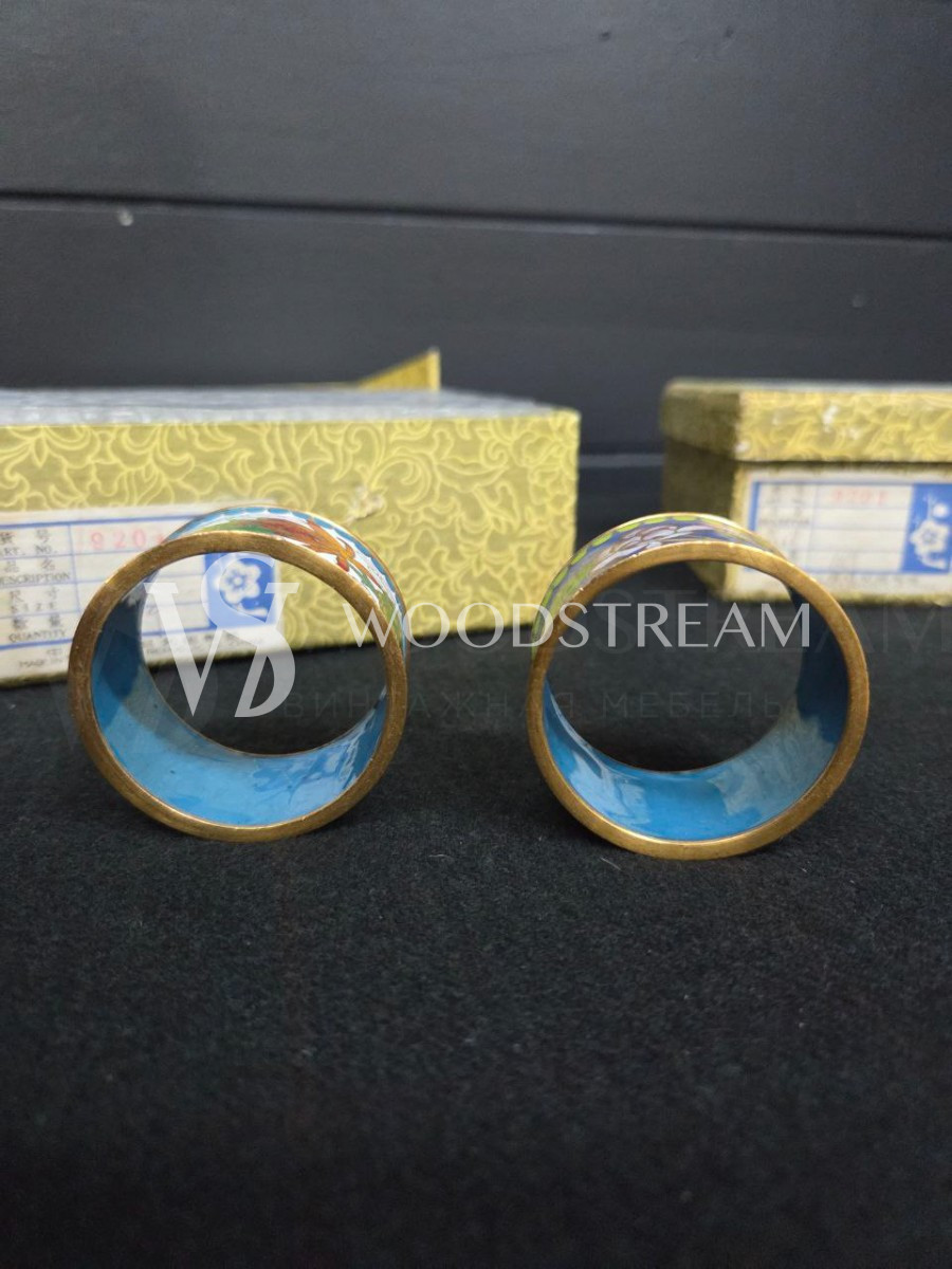 Набор: кольцо для салфетки 10 штук Клуазоне в оригинальной упаковке