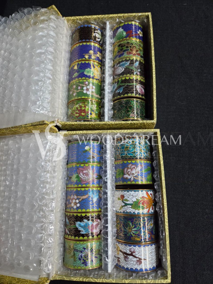 Набор: кольцо для салфетки 10 штук Клуазоне в оригинальной упаковке