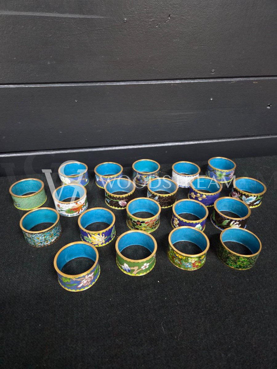 Набор: кольцо для салфетки 10 штук Клуазоне в оригинальной упаковке