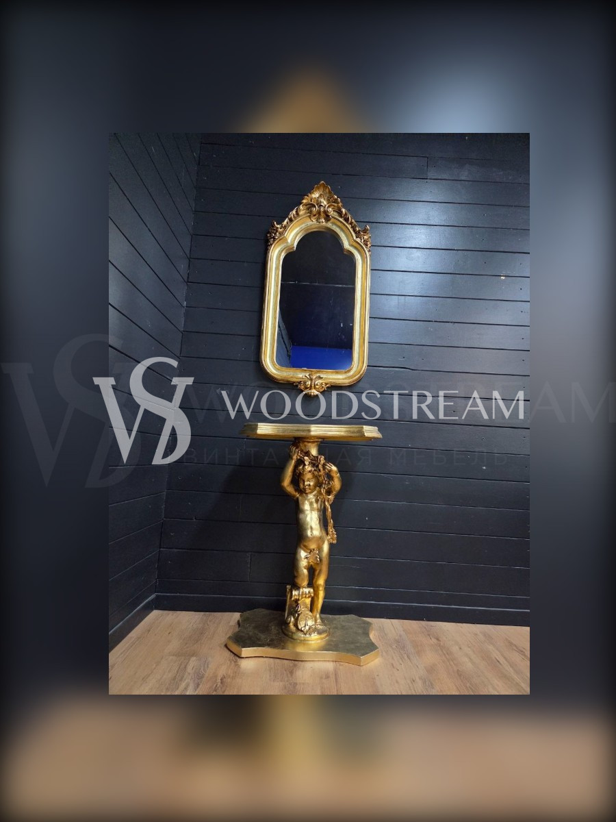 Консоль и зеркало в стиле барокко с путти
