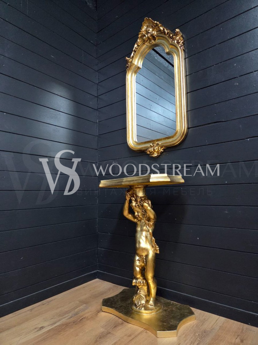 Консоль и зеркало в стиле барокко с путти