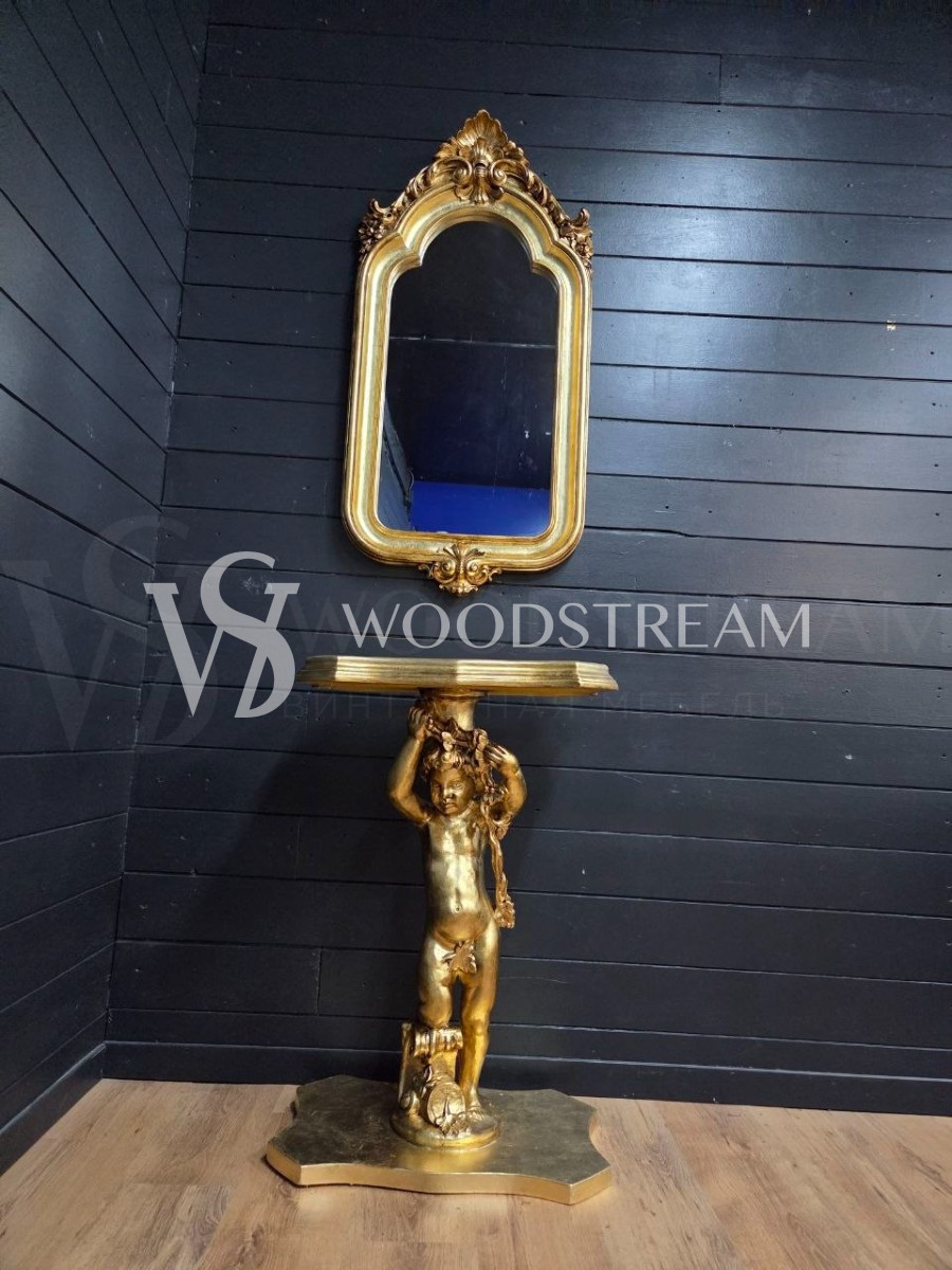 Консоль и зеркало в стиле барокко с путти