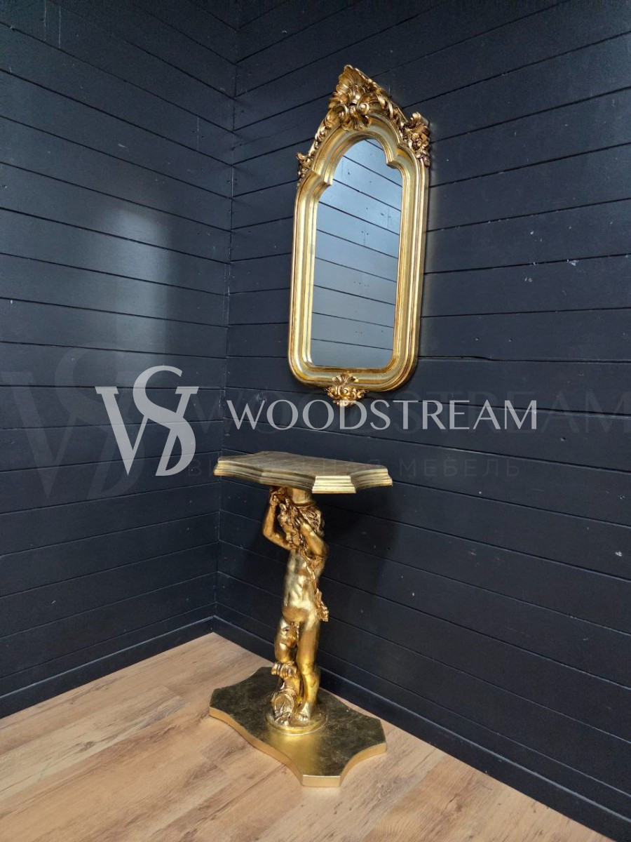 Консоль и зеркало в стиле барокко с путти