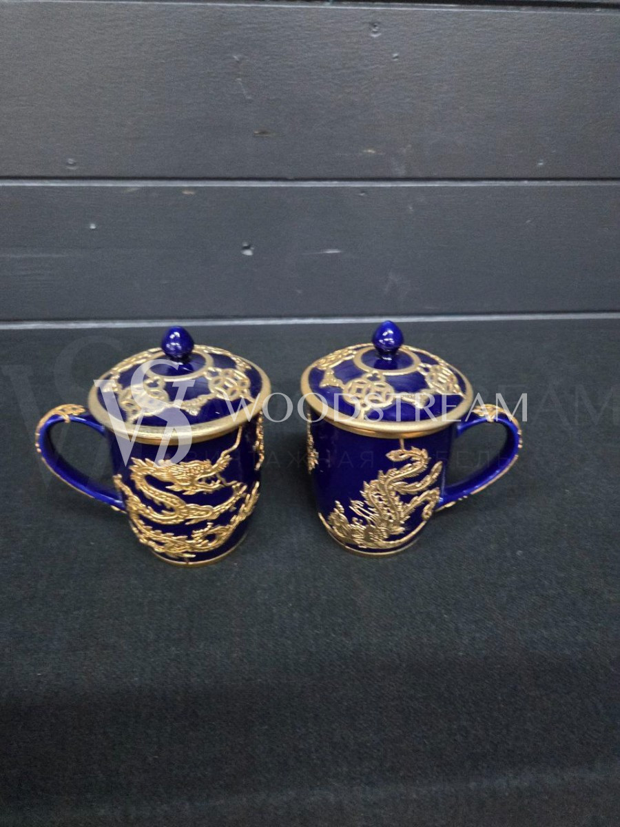 Чашка/Кружка с крышкой с драконом 2 штуки