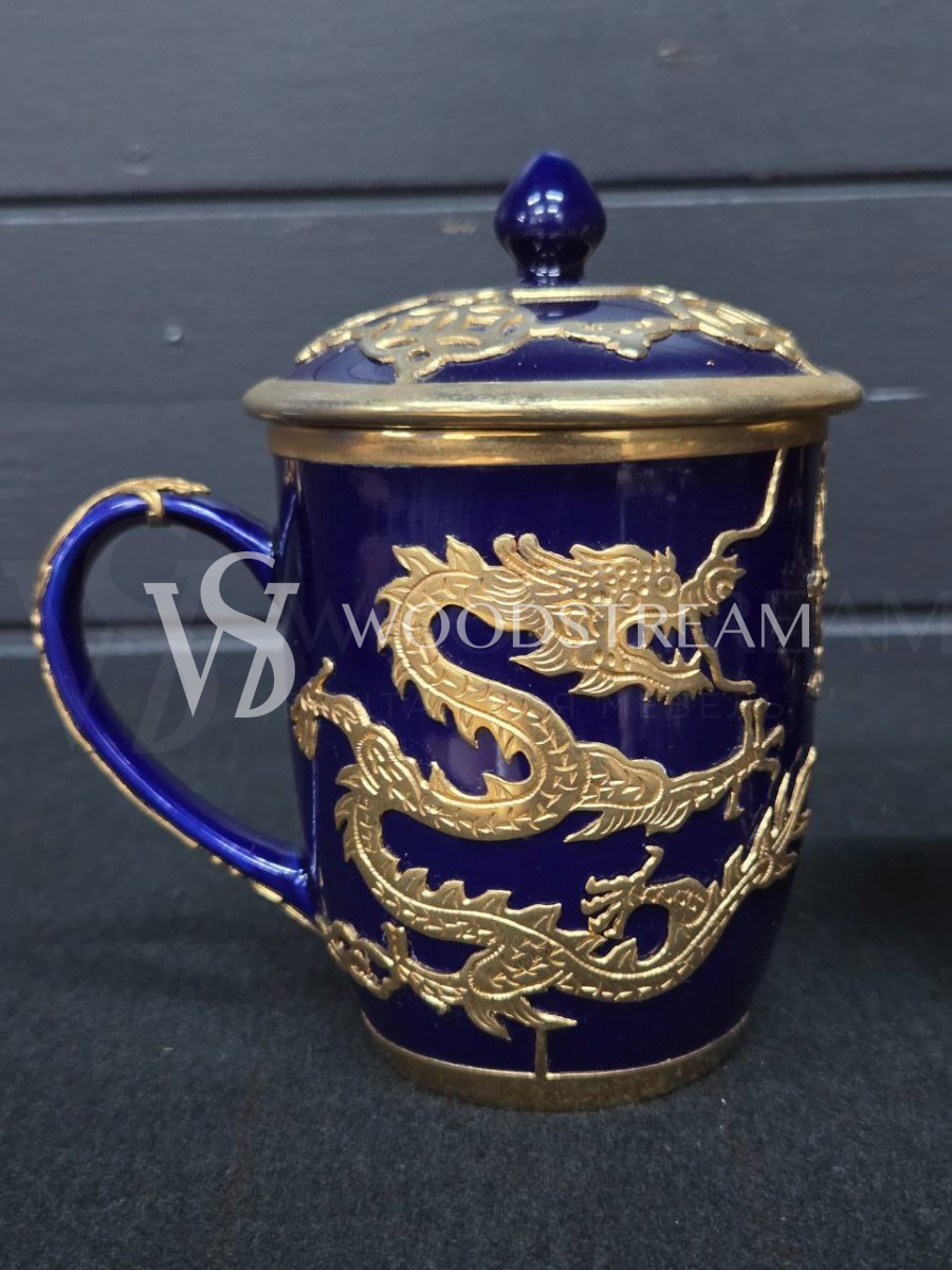 Чашка/Кружка с крышкой с драконом 2 штуки