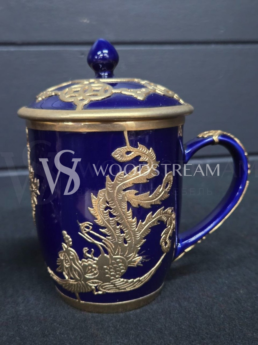 Чашка/Кружка с крышкой с драконом 2 штуки