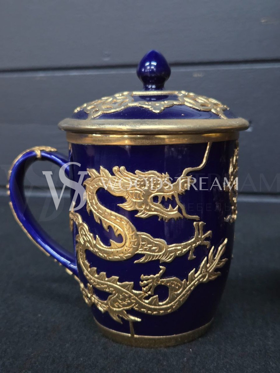 Чашка/Кружка с крышкой с драконом 2 штуки