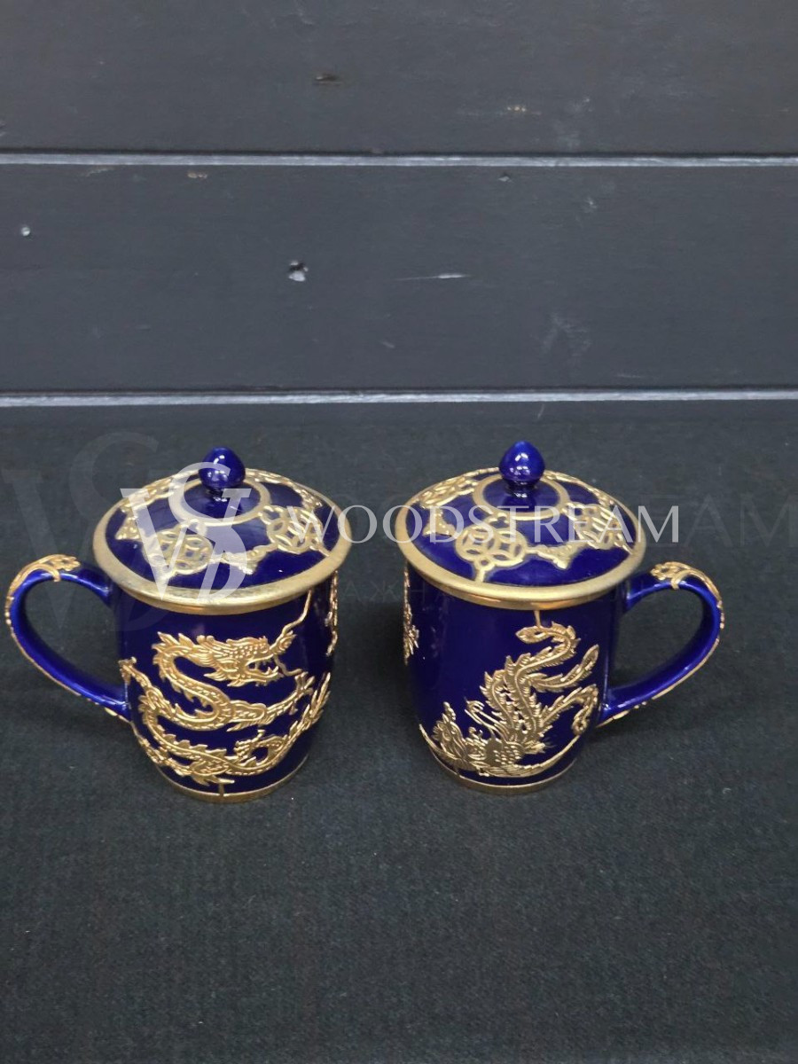 Чашка/Кружка с крышкой с драконом 2 штуки