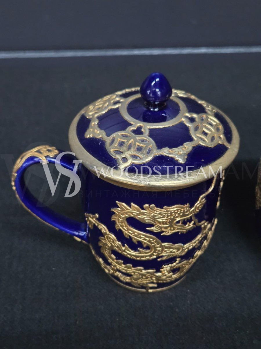 Чашка/Кружка с крышкой с драконом 2 штуки