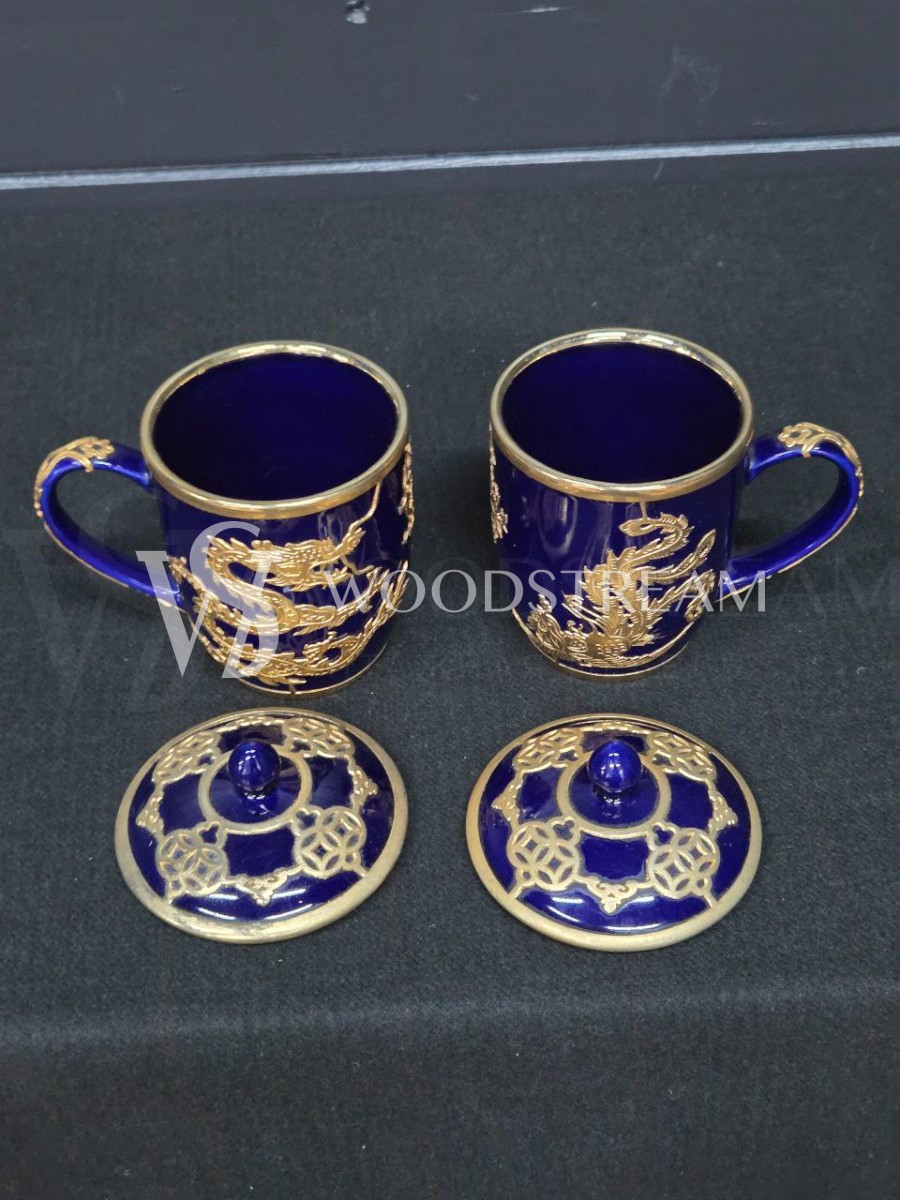 Чашка/Кружка с крышкой с драконом 2 штуки