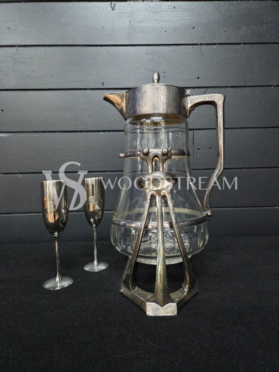 Набор: Кувшин/Декантер и бокал 2 штуки на подставке