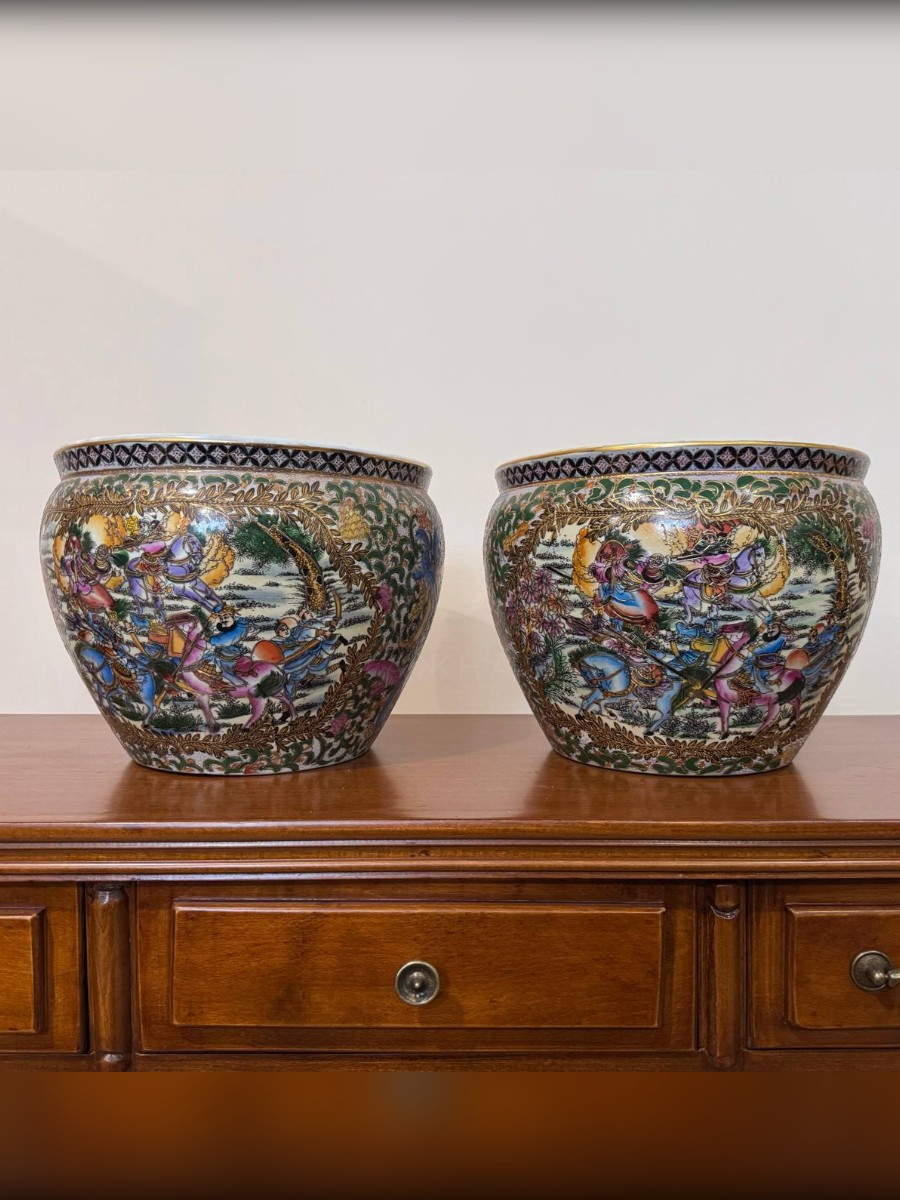 Кашпо/Вазон в стиле шинуазри 2 штуки