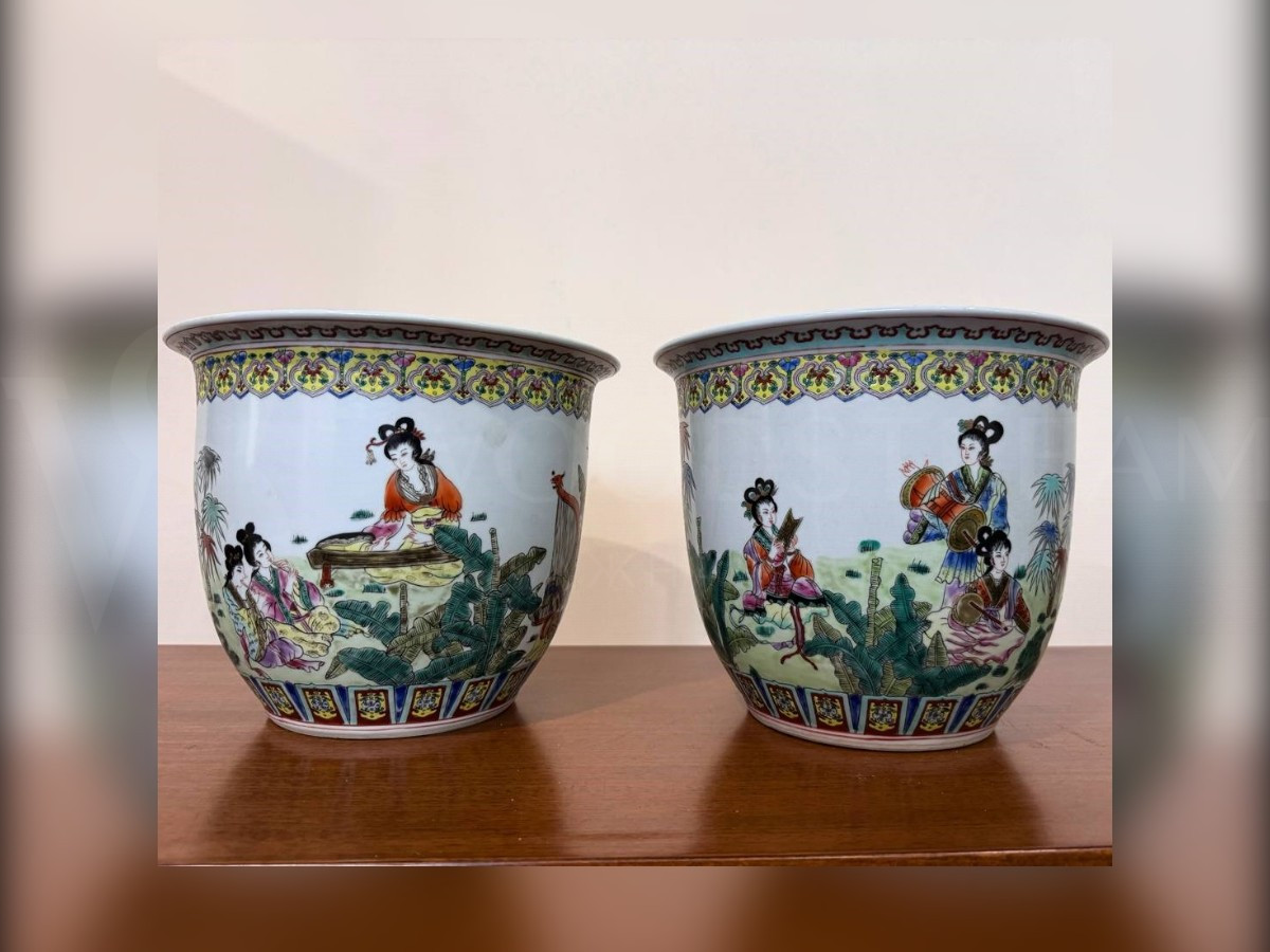 Кашпо/Вазон в стиле шинуазри 2 штуки