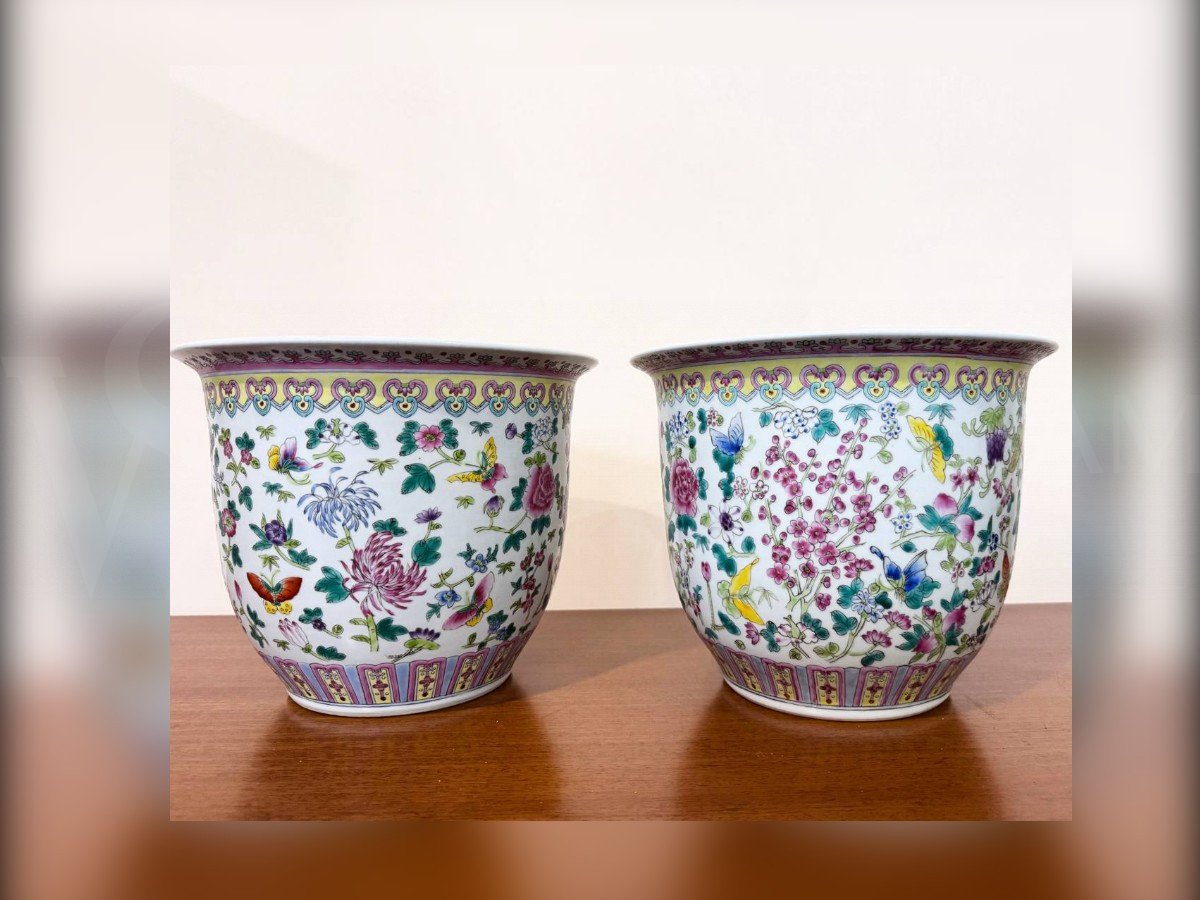 Кашпо/Вазон в стиле шинуазри 2 штуки