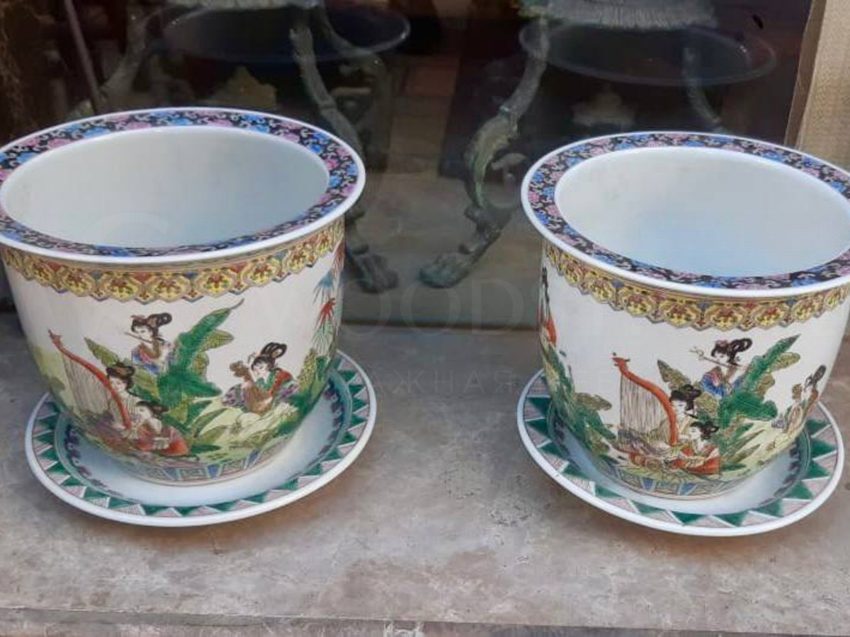 Кашпо/Вазон в стиле шинуазри 2 штуки