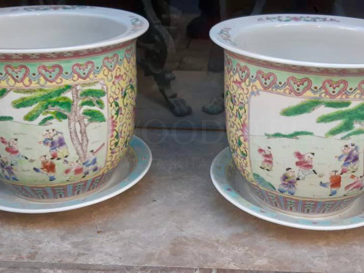 Кашпо/Вазон в стиле шинуазри 2 штуки