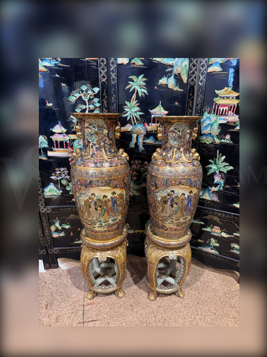 Комплект: Ваза на подставке Сацума 2 штуки