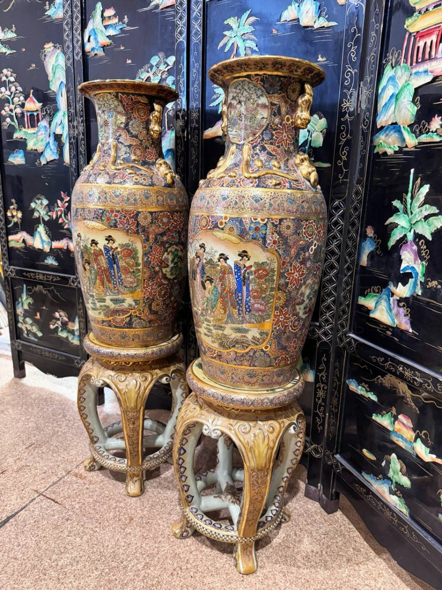 Комплект: Ваза на подставке Сацума 2 штуки