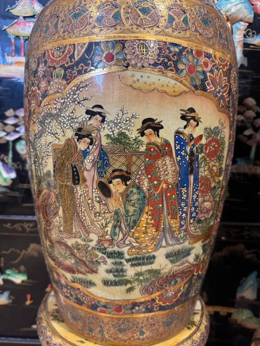 Комплект: Ваза на подставке Сацума 2 штуки