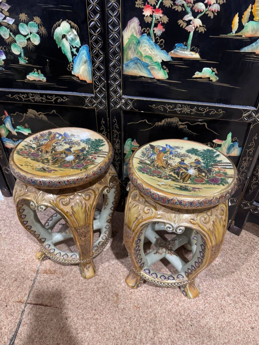 Комплект: Ваза на подставке Сацума 2 штуки