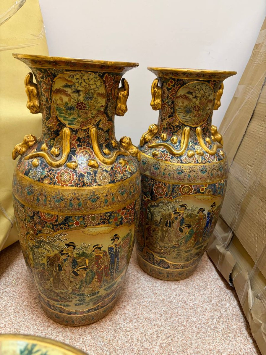 Комплект: Ваза на подставке Сацума 2 штуки