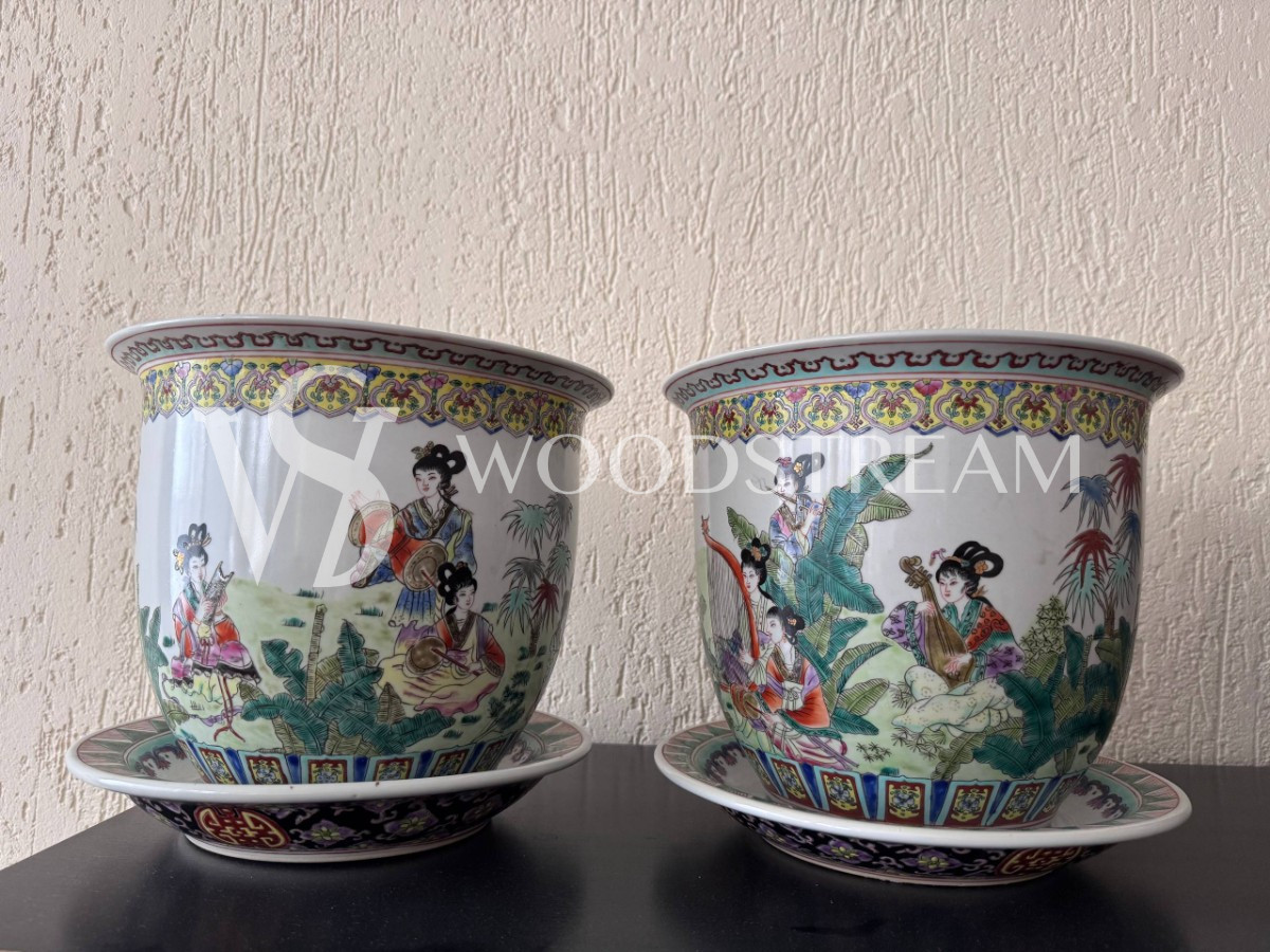 Кашпо/Вазон в стиле шинуазри 2 штуки